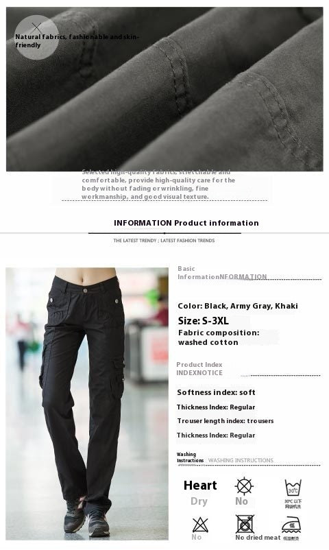 Pantalones Cargo Mujer Holgados Efecto Adelgazante con Múltiples Bolsillos - Image 16