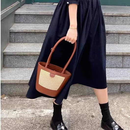 Bolso Bandolera Mujer de Paja - Diseño Minimalista Axilar - Image 7