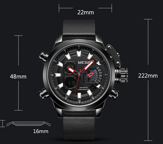 Reloj de Pulsera Inteligente con Alarma Luminosa y Correa de Cuero - Image 6