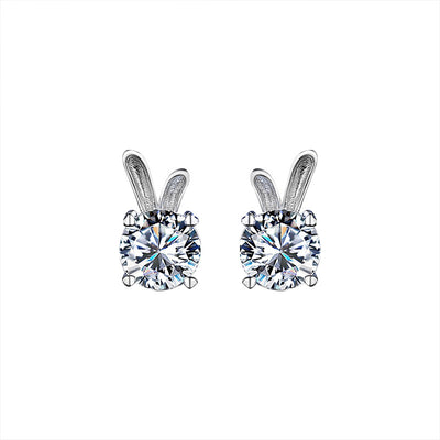 Aretes de Moissanita Conejo en Plata de Ley para Mujer - Image 7