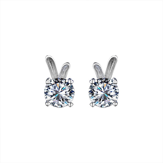 Aretes de Moissanita Conejo en Plata de Ley para Mujer - Image 7