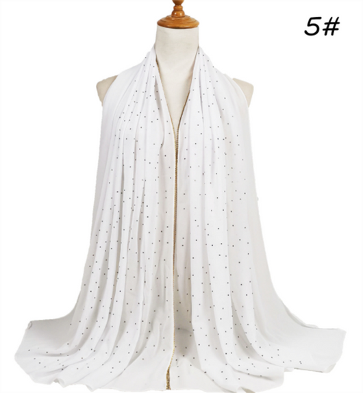 Pañuelo de Gasa Perla con Cuentas 70x180cm - Elegancia Versátil - Image 7
