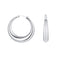 Dorado-plated Plateado Non-fading Hoop Earrings Plateado Grande