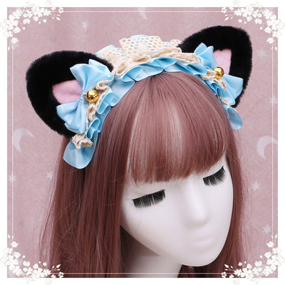 Diadema Lolita Gatita de Peluche con Encaje - Accesorio Anime Japonés - Image 3