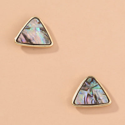 Aretes Triangulares de Concha Abalone Natural - Image 3