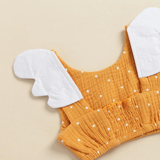 Conjunto de Shorts y Chaleco de Algodón Lino con Lunares para Niñas - Estilo Europeo - Image 3