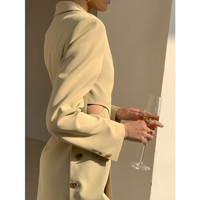 Blazer Suelto Otoño con Cinturón Ajustable y Mangas Largas para Mujer - Image 7