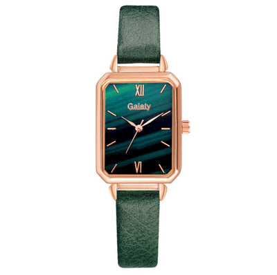 Reloj Cuadrado para Mujer Verde Malaquita con Temperamento Retro - Image 6