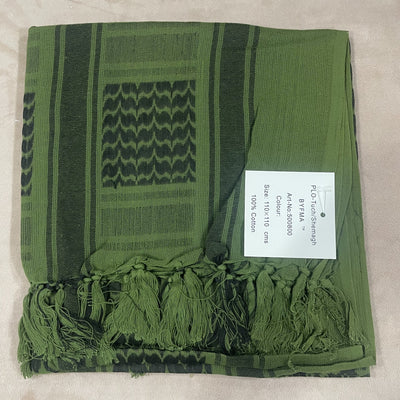 Black and grey patterned shemagh scarf made of 100% cotton, featuring geometric designs and tassels. - Image 42