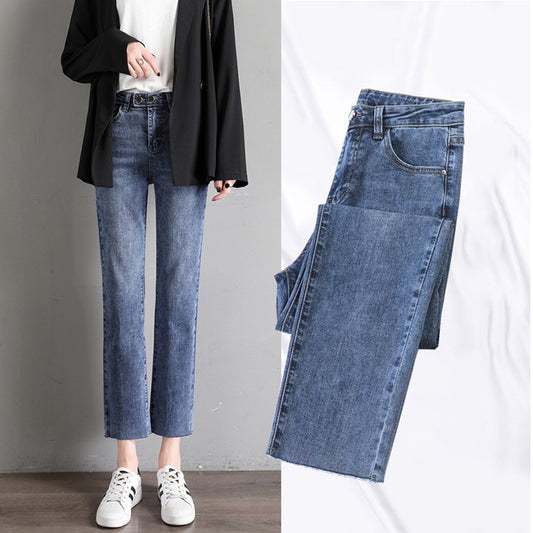 Pantalón Recto de 9 Puntos Casual Tipo Cigarrillo