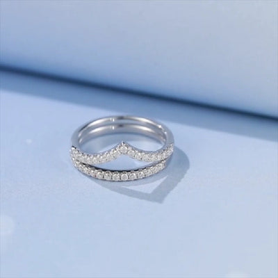 Anillo V-Row de Plata 925 con Moissanita Engastada - Image 5