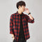 Camisa Flanela Casual de Manga Longa Masculina