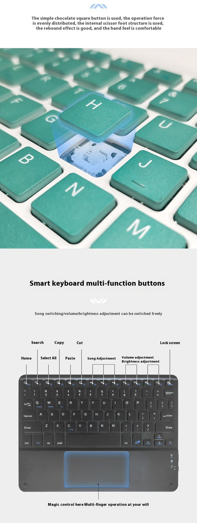 Teclado Bluetooth con Touchpad para Móvil y Tablet - Recargable Inalámbrico - Image 29