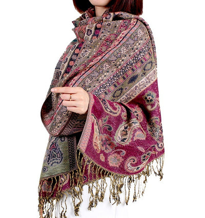 Pañoleta Térmica Jacquard de Cachemira para Aire Acondicionado y Protección Solar - Image 5