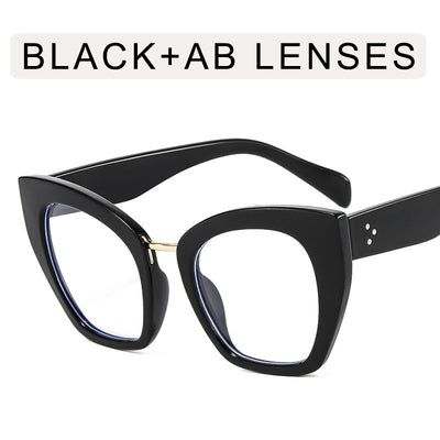 Gafas Cat Eye Grandes con Filtro Azul y Espejo Plano - Image 5