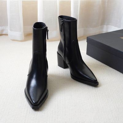 Botas Martin de Cuero Genuino con Tacón Grueso para Otoño e Invierno - Image 6