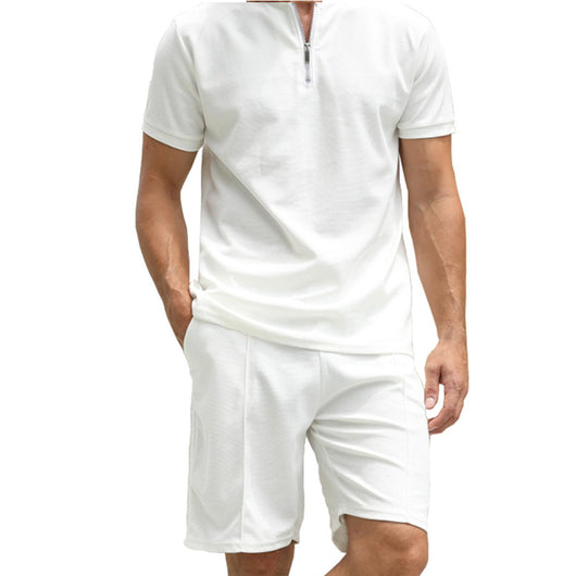 Conjunto de Polo Liso Manga Corta para Hombre - Dos Piezas - Image 3