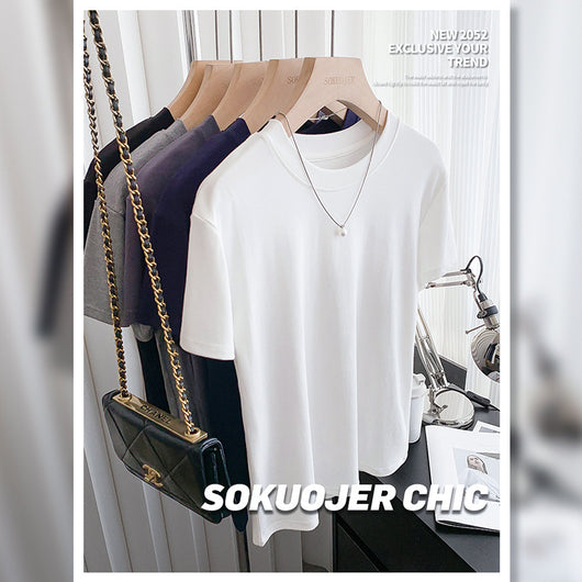 Blusa Ajustada de Modal para Mujer - Manga Corta Elástica Cuello Redondo - Image 2