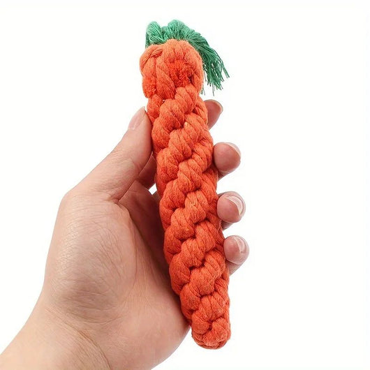 Juguete Masticable para Perros Pequeños con Cuerda de Algodón y Zanahoria - Limpiador de Dientes Interactivo - Image 6