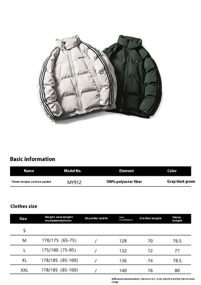 Chaqueta Abrigada de Rayas para Hombre - Image 8