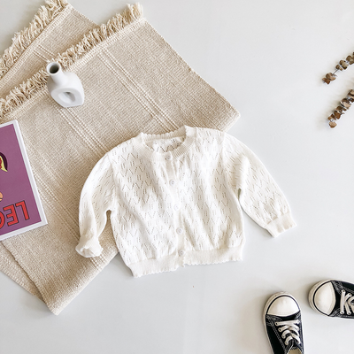 Cardigan Tejido para Niña con Detalles Calados y Manga Larga - Image 12