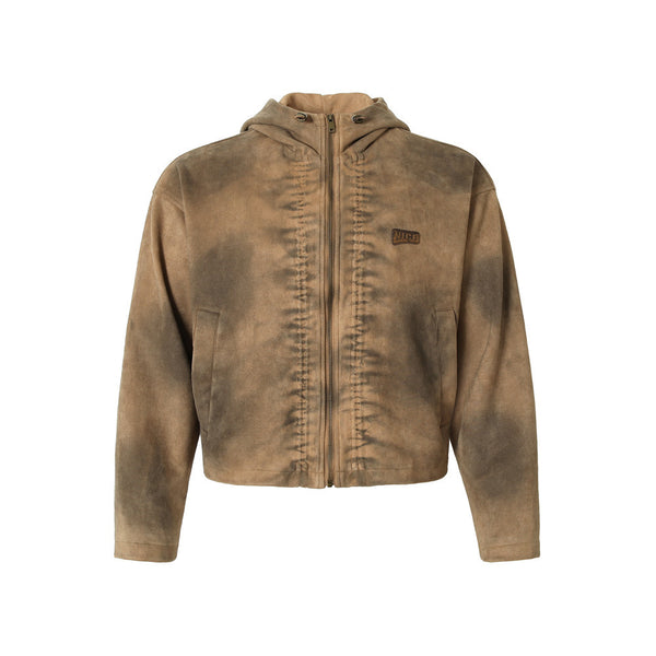 Chamarra con Capucha Estilo Punk Vintage Desgastado