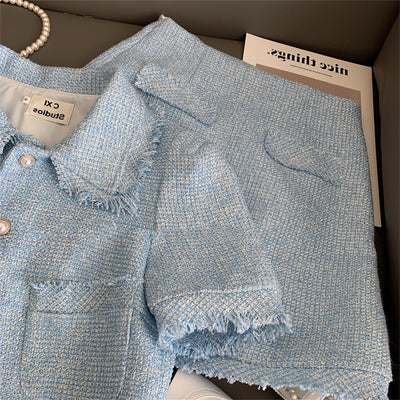 Conjunto de Falda y Chaqueta Tweed Ajustada - Set de 2 Piezas Cintura Alta - Image 10