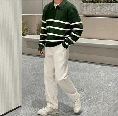 Chaqueta Suéter Hombre Cuello Medio Cierre Ajuste Relajado - Image 10