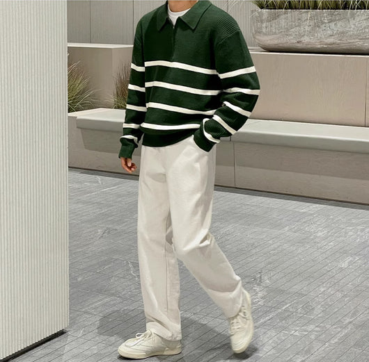 Chaqueta Suéter Hombre Cuello Medio Cierre Ajuste Relajado - Image 10
