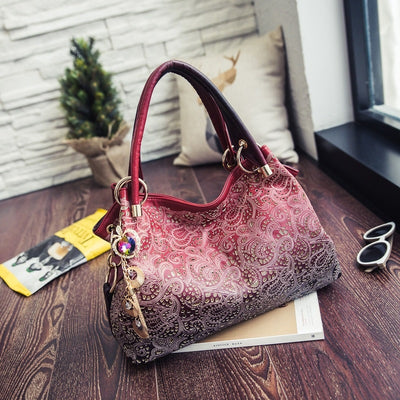 Bolso de Hombro Capacidad Extra Grande con Patrón Pavo Real - Image 9