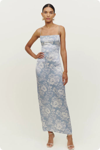 Vestido de Vacaciones en Satén Floral Lavado a la Seda - Image 3