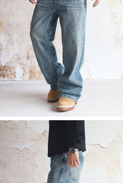 Jeans Rectos Khaki con Lavado Vintage para Hombre - Image 11