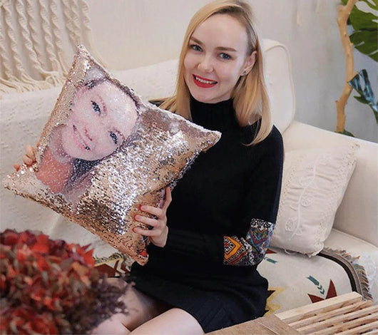 Funda de Cojín Personalizada con Lentejuelas Luminosas y Fotos Impresas - Image 15