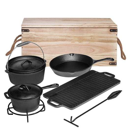 Set de Cocina de Hierro Fundido para Camping y Horno Portátil - Image 9