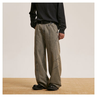 Pantalones Vaqueros Retro Lavados Baggy Straight para Hombre y Mujer - Image 8