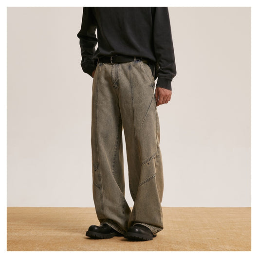 Pantalones Vaqueros Retro Lavados Baggy Straight para Hombre y Mujer - Image 8