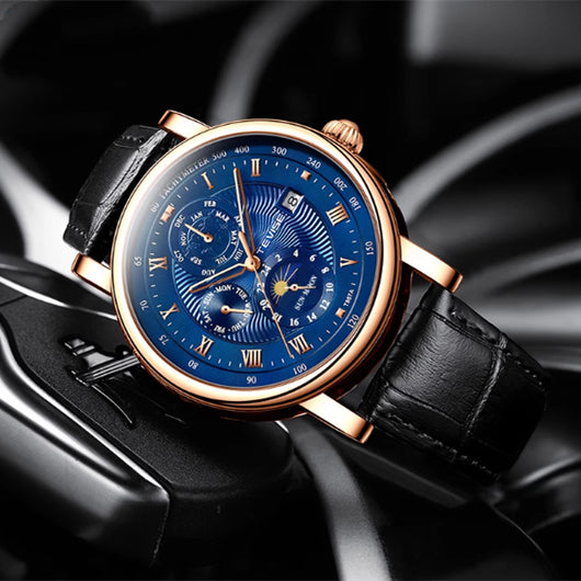 Reloj Mecánico de Lujo con Tourbillon, Fase Lunar y Diseño Cielo Estrellado Resistente al Agua - Image 13