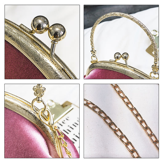 Bolso de Mano Retro Dorado en Terciopelo con Diamantes - Edición Personalizada - Image 13
