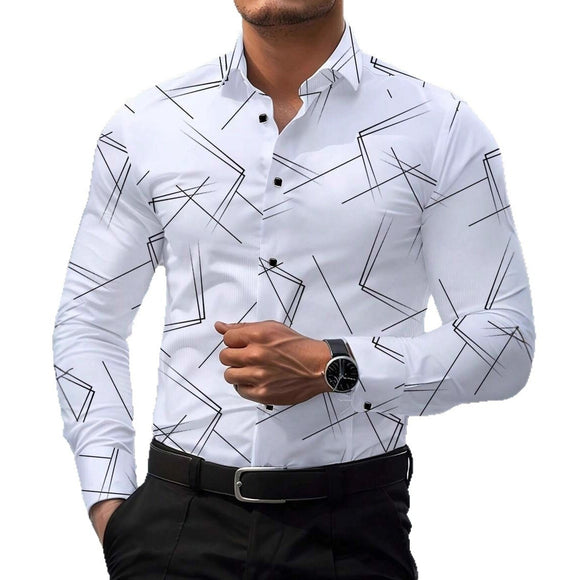 Camisa Casual Hombre con Estampado Digital
