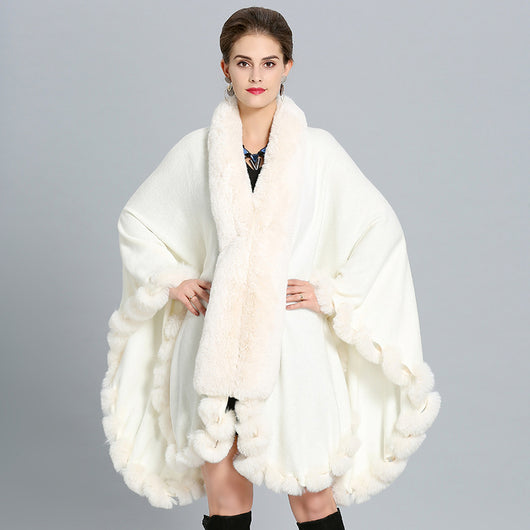 Chal Grueso de Invierno con Cuello Imitación Piel de Zorro - Image 14
