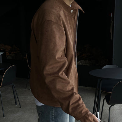 Chaqueta Café con Cuello de Pie - Image 4