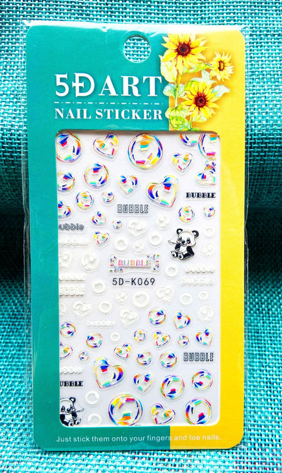 Stickers de Uñas 3D con Relieve - Diseño Cuadros y Moños para Verano - Image 57