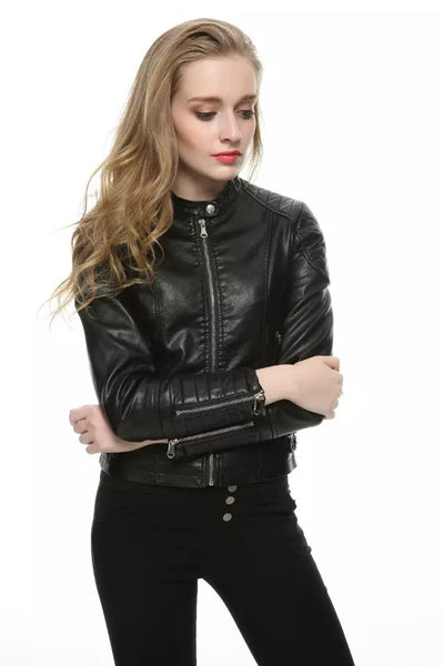 Chaqueta de Cuero PU para Motociclista - Estilo Europeo