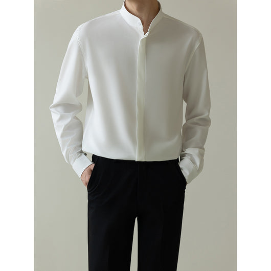 Camisa de Negocios Moderna Hombre Corte Coreano Antimanchas sin Arrugas - Image 7