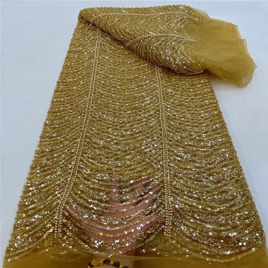 Vestido de Novia con Encaje Bordado, Lentejuelas y Tubo de Perlas Onda - Image 12