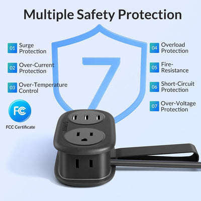 Regleta de Viaje Internacional con Puertos USB - Estándares Americano y Europeo - Image 10