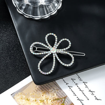Pasador de Cabello con Flor de Diamantes y Encaje Hueco - Image 8