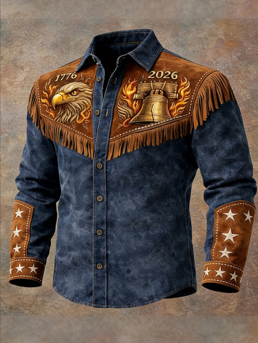 Camisa Western Retro Desgastada Aniversario 250 Años USA - Image 7