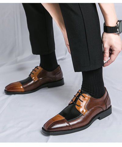 Zapatos de Cuero Talla Grande con Punta Cuadrada - Elegancia Formal y Casual - Image 8