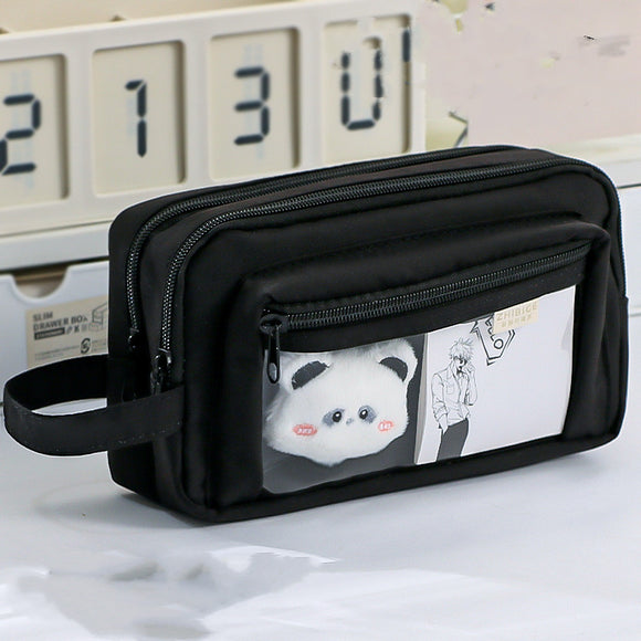 Estuche Escolar Transparente de Gran Capacidad con Diseño Infantil
